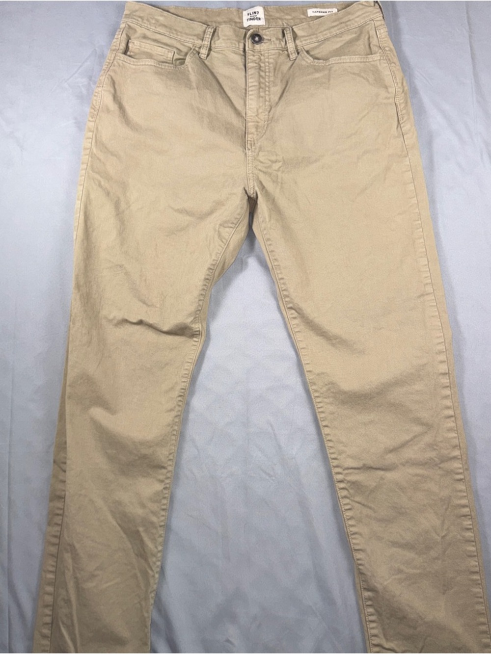 Flint And Tinder Pants Mens 34x30 Beige Tapered Chino Stretch Casual 5 Pocket